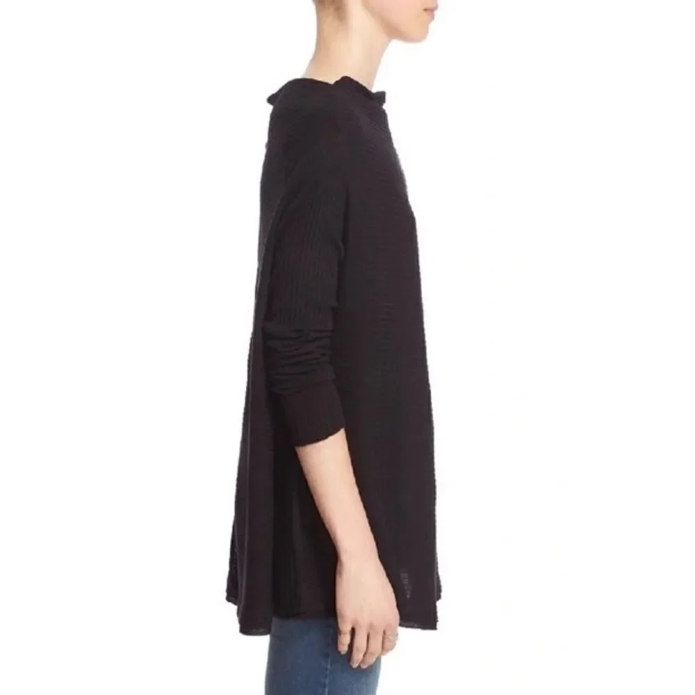FREE People We the Free Lover Ribbed Split Back Pullover In Black Size XS